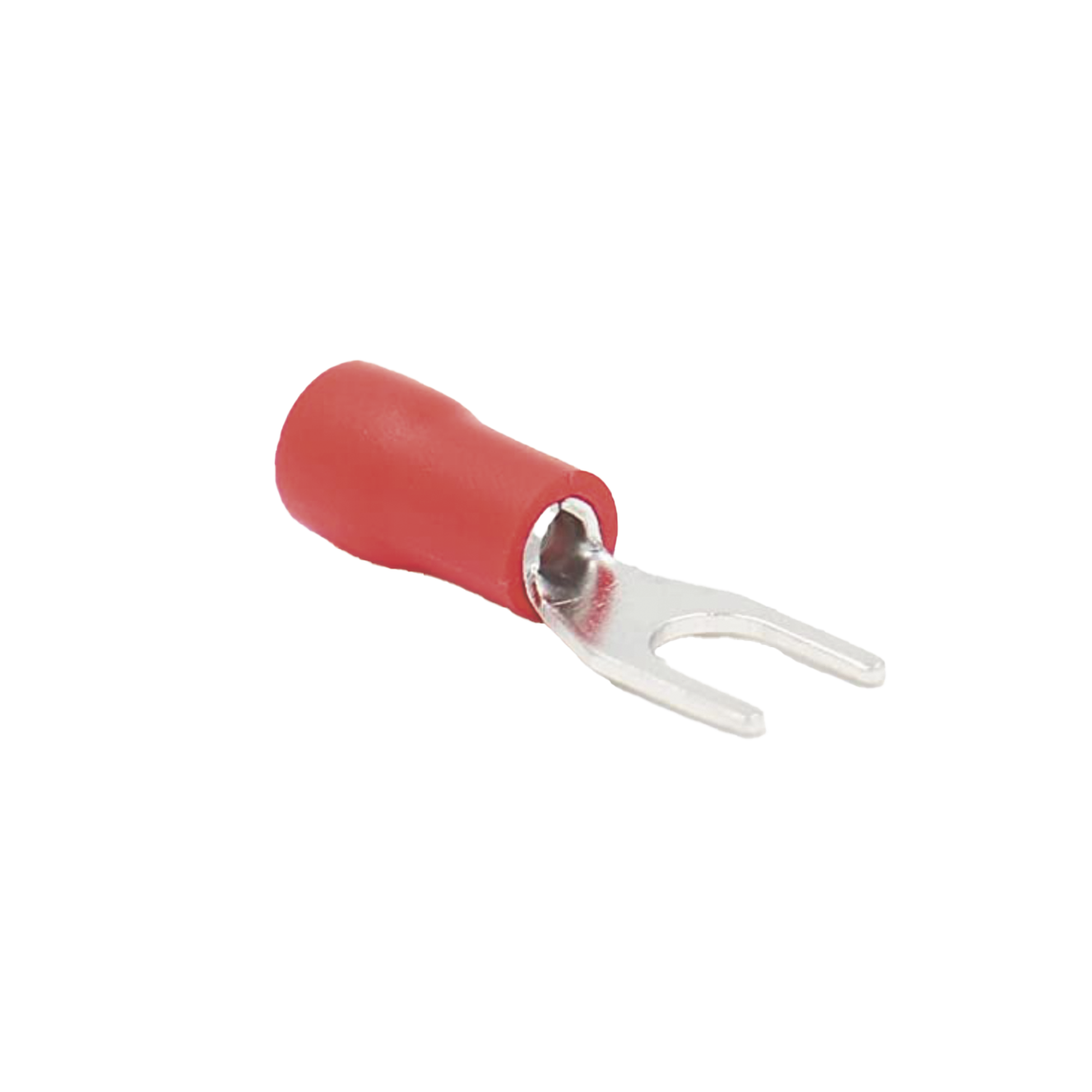 RA1147|Terminal tipo horquilla ( espada ) aislada / 22 - 16 AWG / Rojo / Paquete de 25 piezas.